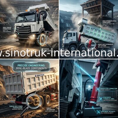 SINOTRUK HOWO Tipper Dump Truck Front Lifting résistante 8×4 RHD