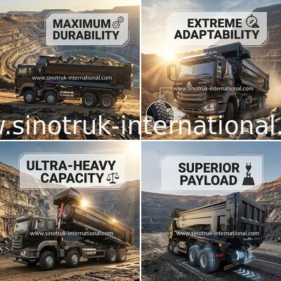 Exploitation noire Tipper Dump Truck 20-50Tons 8 x de Howo euro 4 2 400Hp