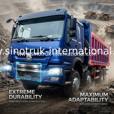 CAMION À BENNE BASCULANTE BLEU DE VERSEUR DE SINOTRUK HOWO 400HP 8×4 LHD