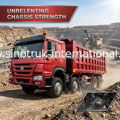 CAMION À BENNE BASCULANTE ROUGE DE VERSEUR DE SINOTRUK HOWO 400HP 8×4 LHD