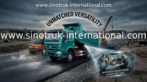 Camion- droit de Sinotruk de roues du conducteur Dix, camion à benne basculante résistant