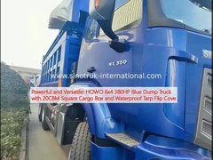 Puissant et polyvalent: HOWO 6x4 380HP camion bleu avec une boîte de chargement carrée de 20CBM et une bâche imperméable à l'eau.